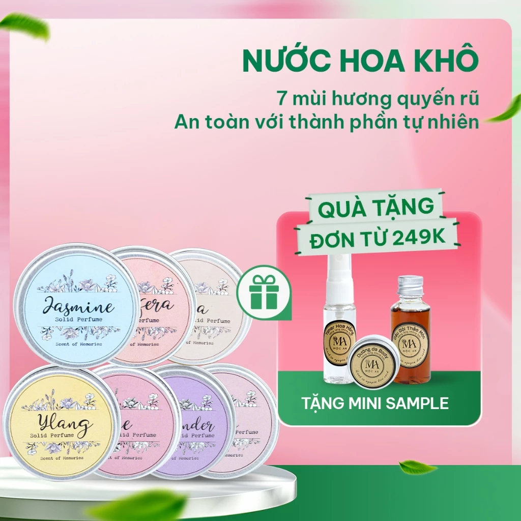 nước hoa khô dạng sáp ký Ức mùi hương thiên nhiên, ngọt ngào thuần khiết 15g