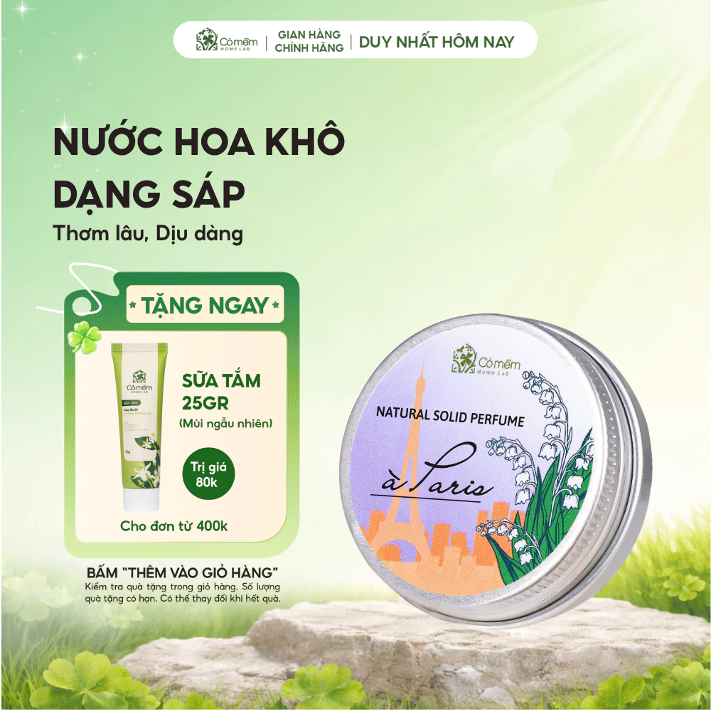 nước hoa khô thiên nhiên paris hương hoa lan chuông mơ [tẶng kèm túi vải nhỏ]cỏ mềm 10g